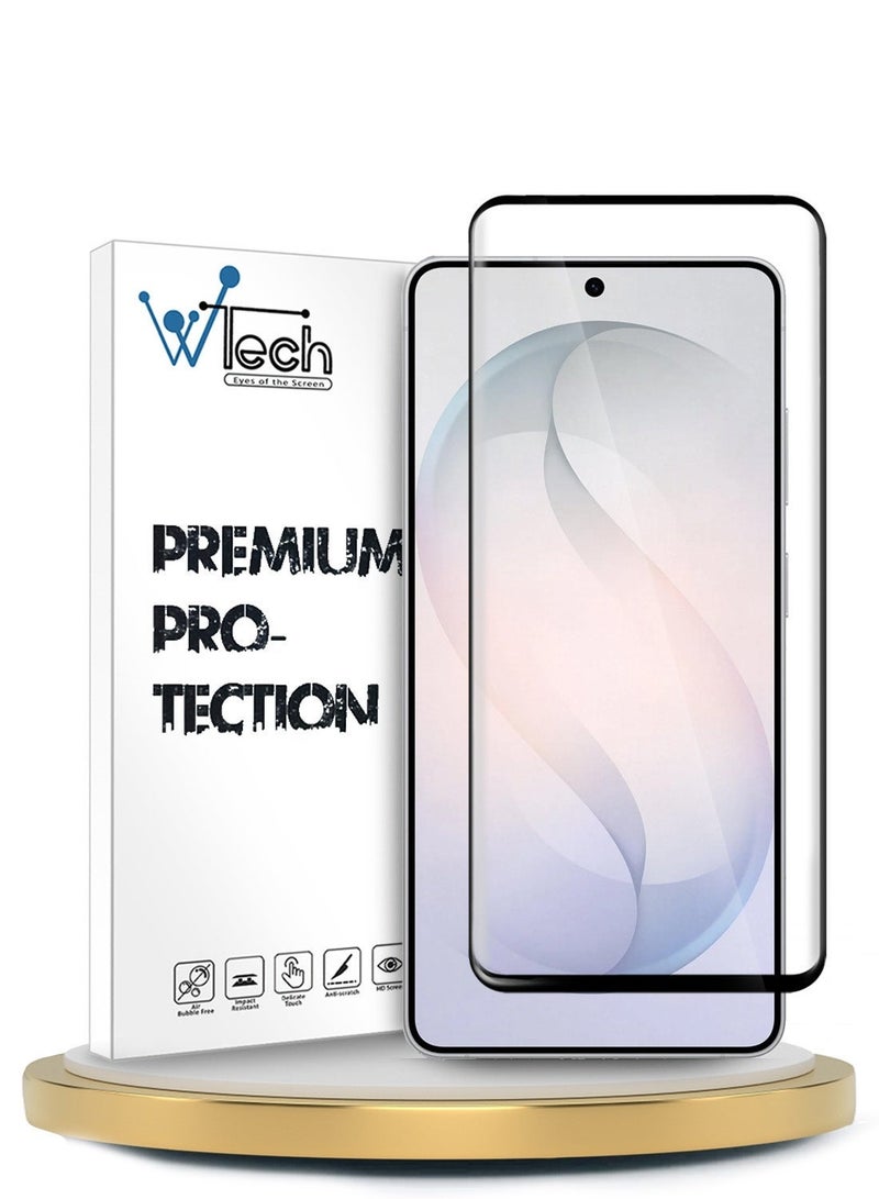 Wtech Samsung Galaxy S26 Ultra 5G 2026 Premium Edge-Pro Full Glue Full Cover Tempered Glass Screen Protector (MSGPCN) - Clear/Black - Image 1