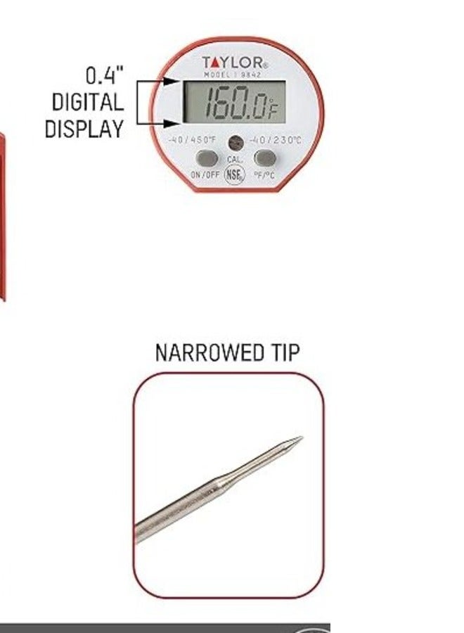 Taylor Anti Microbial Instant Thermometer Pocket Yellow and Silver 9842 - Image 1