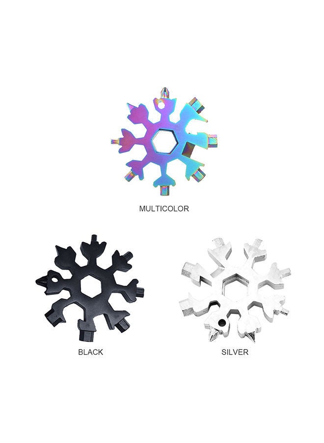 NIBEMINENT Snowflake Shaped Multi-Functional Screwdriver With Keychain Tool Card Multicolor 6.50x1x6.50centimeter - Image 2
