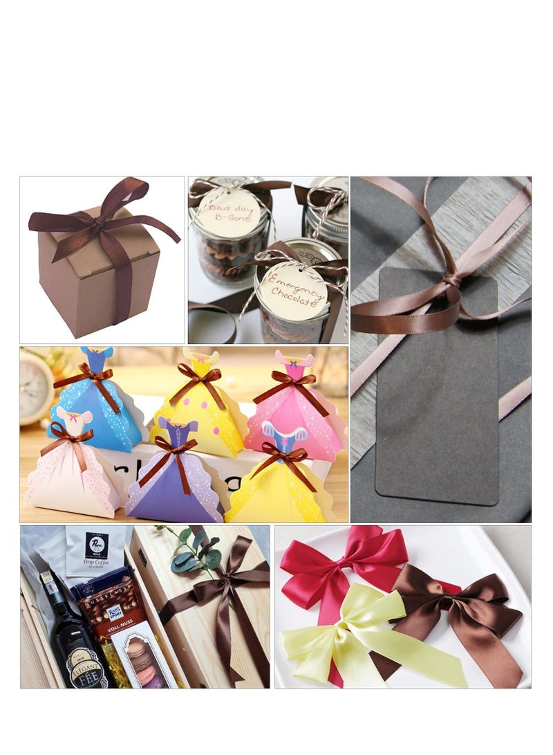 MARKQ Mocha Brown Satin Ribbon, 38mm x 25yd Fabric Polyester Ribbon for Gift Wrapping, Party Favors Wedding Decorations Bow Making Bouquets Sewing Projects & Craft Supplies - Image 3