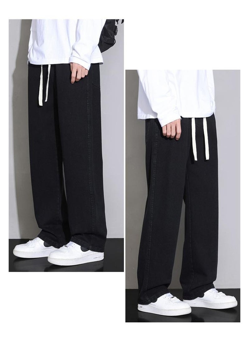 Fashionable Men's Loose Straight Leg Jeans, Wide Leg Casual Pants  - Image 3