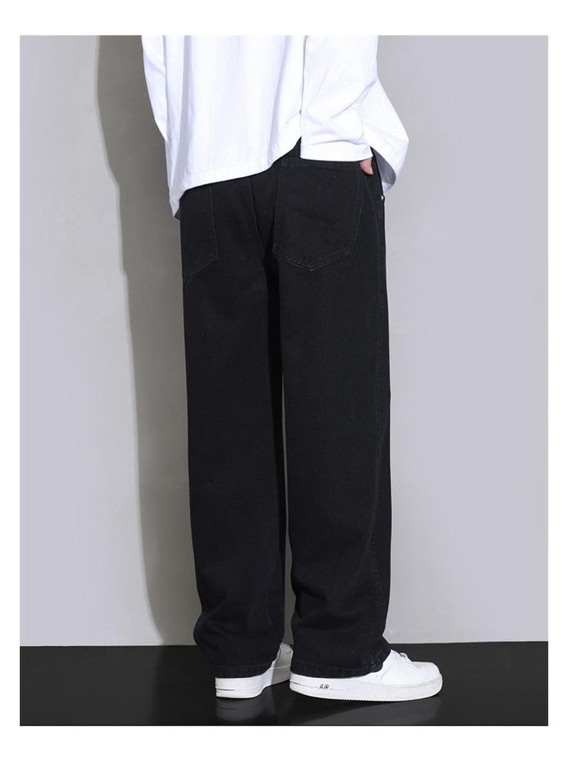 Fashionable Men's Loose Straight Leg Jeans, Wide Leg Casual Pants  - Image 4