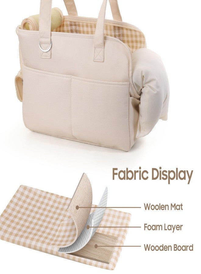 JourCraf Dog Purse Carrier for Small Dogs & Puppies, Soft Cotton Sided Folding Dog Carriers for Small Dogs Medium Cats up to 15 Lbs, Washable Breathable Puppy Carrier for Outdoor Travel (Large Beige) - Image 4