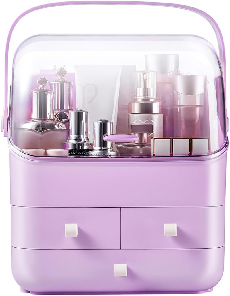 SUNFICON Purple Makeup Organizer with Lid - Image 2