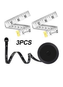 Y&D Soft Tape Measure 1 Pack Black Retractable and 2 White for Body Fabric Sewing Tailor Cloth Knitting Craft Measurements (60-inch)  - Image 1