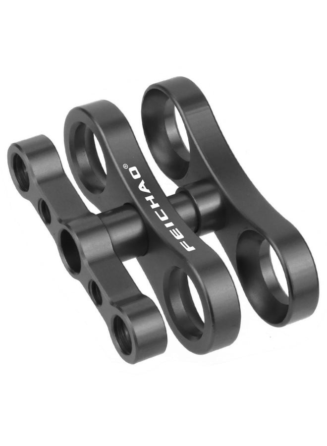 Feichao Diving Photography Ball Head Clamp One Inch Ball Head Butterfly Clamp Aluminum Alloy Clamp Anti-falling Lamp Arm Clamp-Color:Black  - Image 1