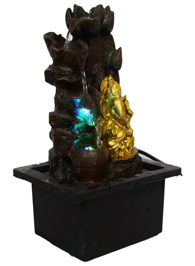 Briovy Waterfall Fountain Indoor Home Decor Polyresin Indoor/Outdoor Water Fountains with LED Lights, Home Decor, Decoration Living Room, Birthday Gift, (FN38) (Design 6) - Image 4