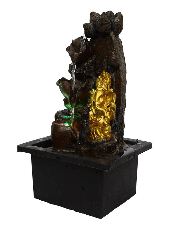 Briovy Waterfall Fountain Indoor Home Decor Polyresin Indoor/Outdoor Water Fountains with LED Lights, Home Decor, Decoration Living Room, Birthday Gift, (FN38) (Design 6) - Image 3