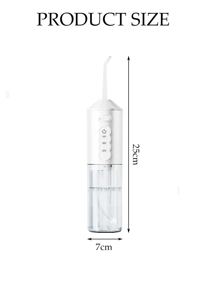 DUNISO Water Floss,Tooth cleaner with removable tank, portable rechargeable waterproof, Dental flusher, with 4 Modes,  4 Replaceable Jet Tips,  suitable for family trips (White) - Image 2
