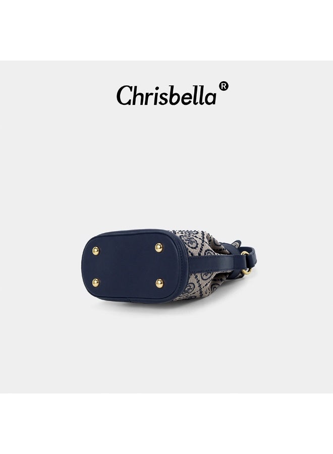 CHRISBELLA Jacquard Star Diamond Small Pearl Chain Shoulder Handbag Bucket Bag - Image 4