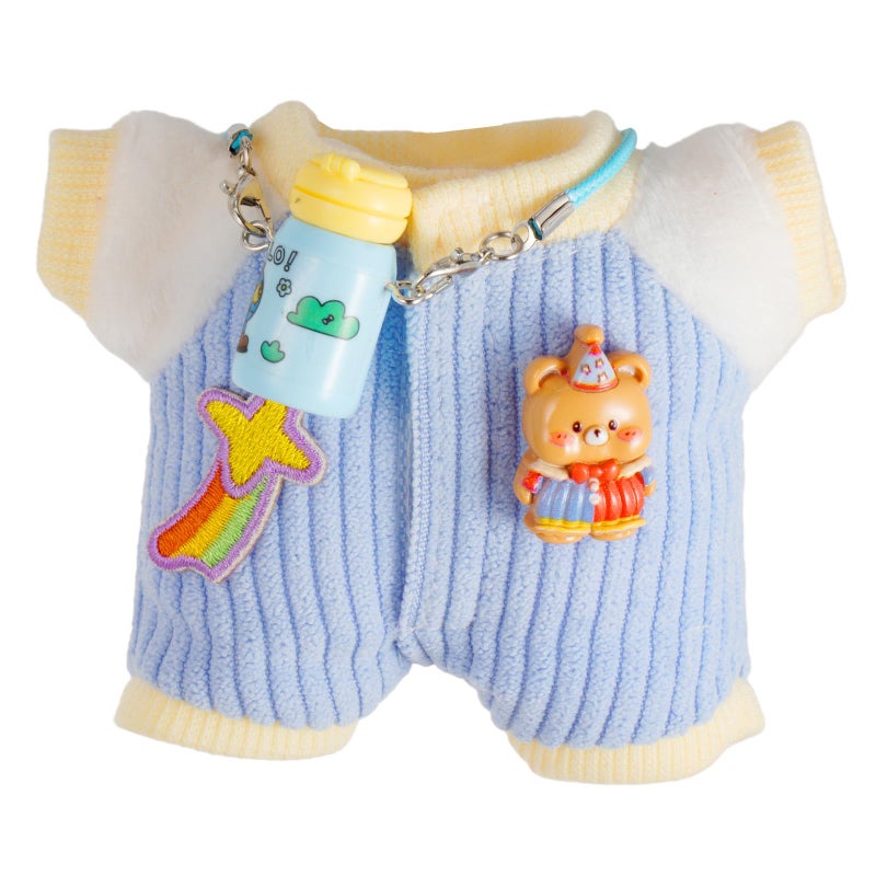 Beofinest Clothes for 17cm Doll Accessories for 17cm Dolls Clothes Set for Dolls Adorable Chic 2 PCS Set Ornaments Jumpsuit for Doll Accessories No Doll JumpsuitBlue - Image 3