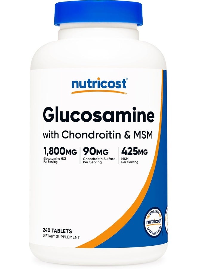 Nutricost Glucosamine 1800Mg With Chondroitin & Msm, 240 Tablets, 120 Servings - Joint Support Formula - Non-Gmo, Gluten Free - Image 1