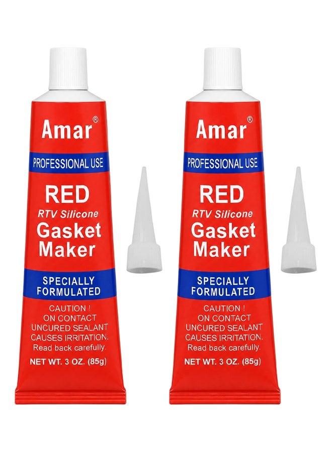 2 PCS DEFAONS Red RTV Silicone Gasket Maker 85g High Temperature Sealant for Engine Auto Repair ERPC5460 - Image 1