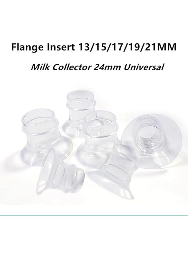 ماركة غير محددة 2 قطعة إدخال فلانجة 17 مم متوافقة مع مضخات الثدي Medela/Spectra/Willow/TSRETE/Momcozy S9/S12/S9Pro/S12Pro، تقلل نفق الحلمة 24 مم إلى الحجم الصحيح، قطع غيار المضخة استبدال.  - Image 5