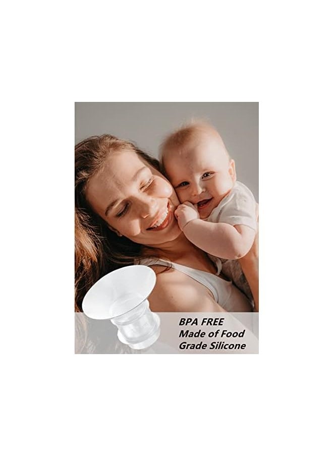 ماركة غير محددة 2 قطعة إدخال فلانجة 17 مم متوافقة مع مضخات الثدي Medela/Spectra/Willow/TSRETE/Momcozy S9/S12/S9Pro/S12Pro، تقلل نفق الحلمة 24 مم إلى الحجم الصحيح، قطع غيار المضخة استبدال.  - Image 4