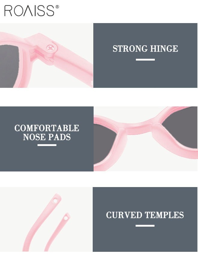 roaiss - Hexagon Polarized Sunglasses for Babies, UV400 Protection Cute Beach Holiday Sun Glasses with Lightweight Flexible TPEE Frame and Elastic Strap for Boys Girls Age 0-3, Pink - Image 1