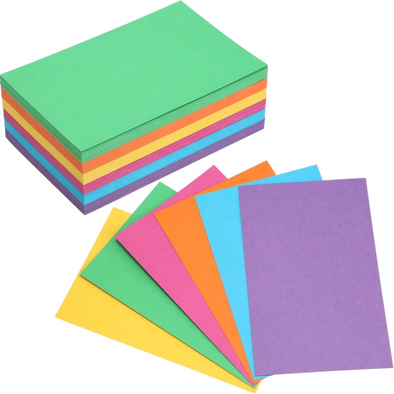 Fainne 300 Pcs 5 x 8 Inches Blank Index Cards 180 Gsm Thick Card Stock Assorted Color Neon Blank Flash Cards Colorful Study Notecards for Organizing(Bright Colors) - Image 1
