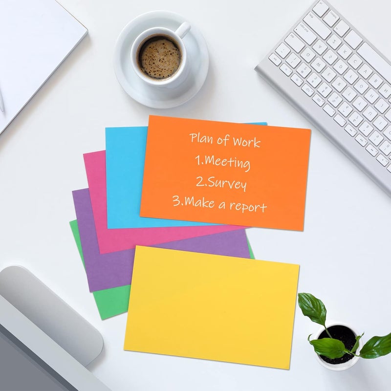 Fainne 300 Pcs 5 x 8 Inches Blank Index Cards 180 Gsm Thick Card Stock Assorted Color Neon Blank Flash Cards Colorful Study Notecards for Organizing(Bright Colors) - Image 4