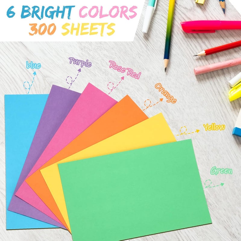 Fainne 300 Pcs 5 x 8 Inches Blank Index Cards 180 Gsm Thick Card Stock Assorted Color Neon Blank Flash Cards Colorful Study Notecards for Organizing(Bright Colors) - Image 3