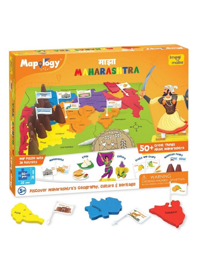 Imagimake Mapology Discover Maharashtra | 50+ Features- Districts, Monuments, Culture, Warli Art | Educational Toys for Kids 5 Years+ | Birthday Gift for Girls & Boys | Toys for 5+ Years Boys & Girls - Image 1