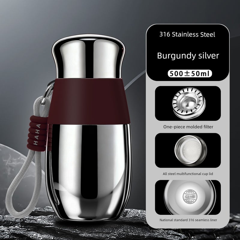 Contrasting color insulated cup for women with high appearance value, seamless integrated 316 stainless steel cup, 2025 new water bottle - Image 3
