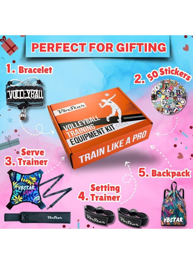 VbStar (Black&White Volleyball Training Kit) - Volleyball Training Equipment Aid - Practise Your Serving, Setting & Spiking with Ease, Great Solo Serve & Spike Trainer for Beginners & Pro, Perfect Volleyball - Image 2