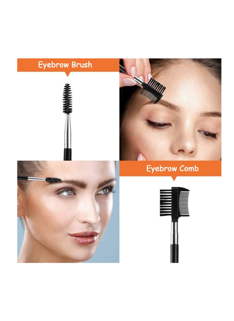 Excefore - 8PCS Professional Eyebrow Shaping Grooming Kit, Eyebrow Scissors, Eyebrow Pencil, Eyebrow Brush, Trimmer, Brush, Beauty Tools Set With Leather Bag Eyebrow Grooming Kit For Women And Men, Pink - Image 1