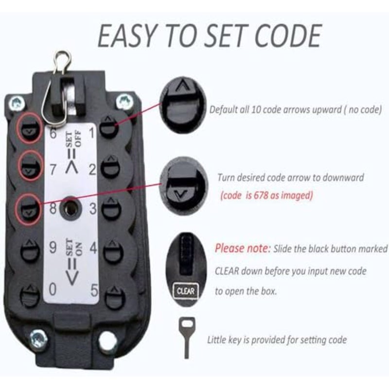 Key Lock Box with Combination Lock, Wall Mount Key Safe with 10-Digit Push Button Code, Outdoor and Indoor Hide-a-Key Lock Box for House, Garage, or Office Use - Image 5