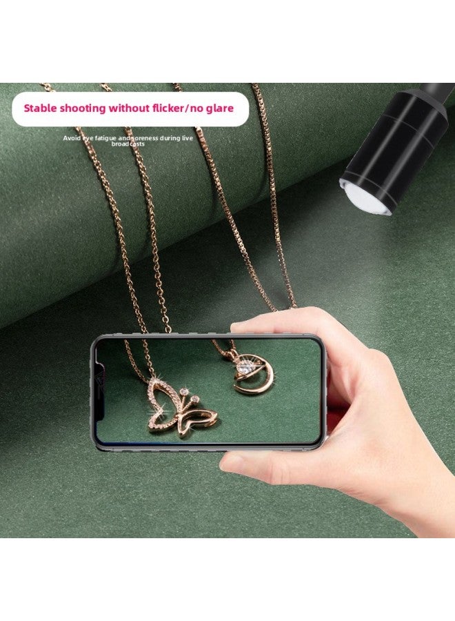 Desktop Led Jewelry Photo Spotlight Diamond Jewelry Text Play Still Life Mobile Phone Photography Live Fill Light-Light Source Color:85W Three-color Bulb + Lamp Holder + Long Chassis Bracket +20*30  - Image 4