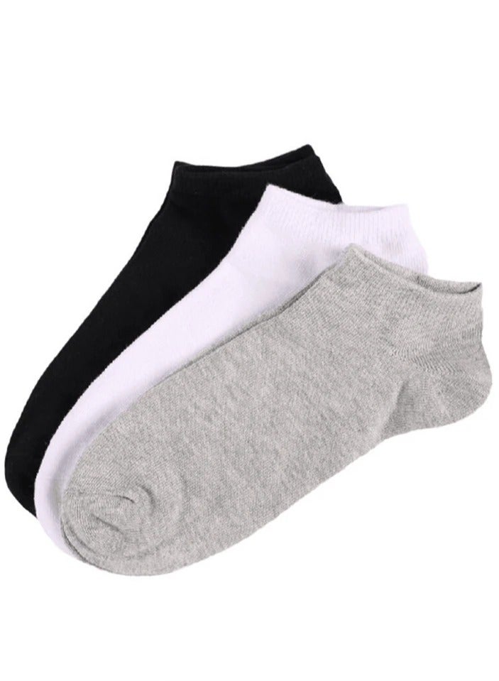 جوارب قصيرة للرجال من القطن الخالص غير مرئية ومضادة للانزلاق،3 قطع - Image 3