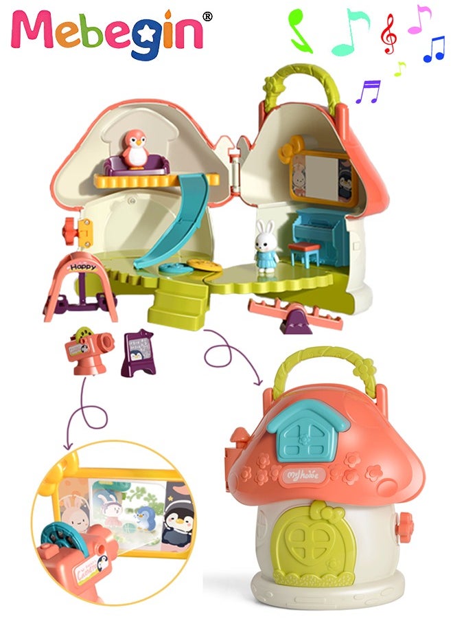 MEBEGIN Kids Dollhouse Playset Toys, Girls Pretend Kindergarten Mushroom Play House Set Birthday Gifts for Toddlers Preschoolers  - Image 1