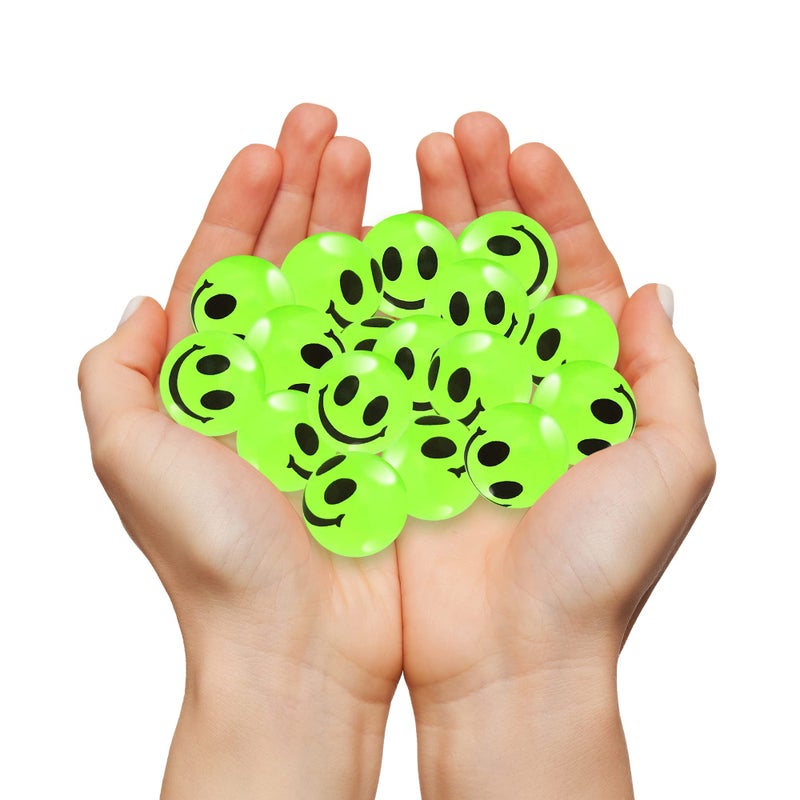 ArtCreativity 36 PCS Glow in The Dark Smile Face Bouncy Balls - Bulk Pack of 36, 1 Inch High Bounce Balls for Kids, Christmas Party Favors, Goodie Bag Stuffers for Boys and Girls - Image 4