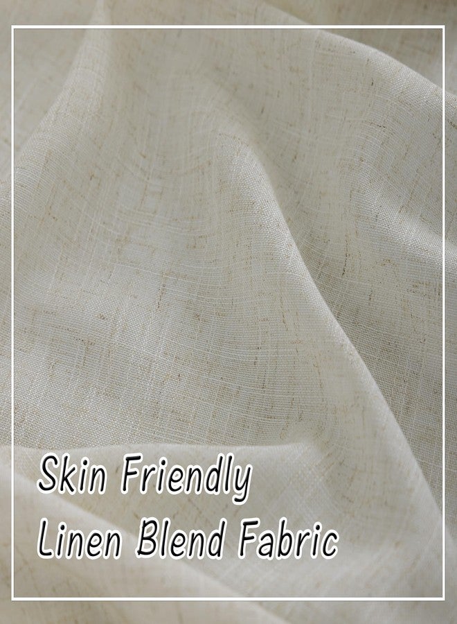 DONREN Tan Beige Burlap Linen Back Tab Curtains 84 Inch Length for Living Room - 2 Panels Hook Belt Pleated Rod Pocket Drapes Rustic Farmhouse Boho Decor Light Filtering Privacy Semi Sheer Bedroom Curtains - Image 5
