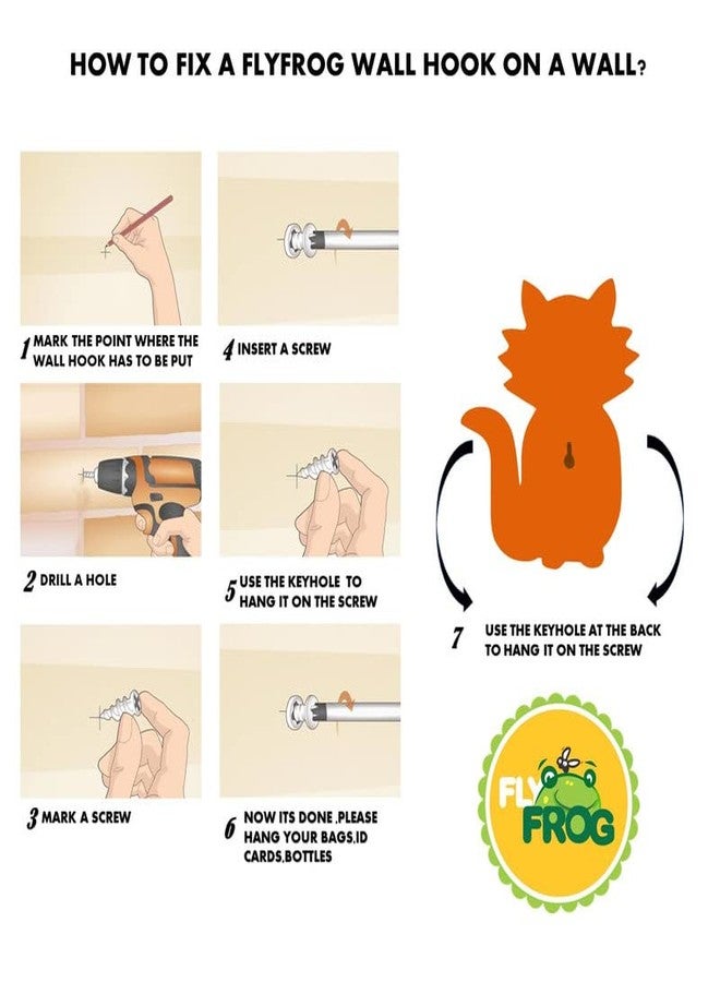 FLY FROG Wall Hooks | MDF Wood | Squirrel Design with Soft Round Edges | Versatile Decorative Hooks for Kids' Room | Wall Art & Storage Solutions - Image 4