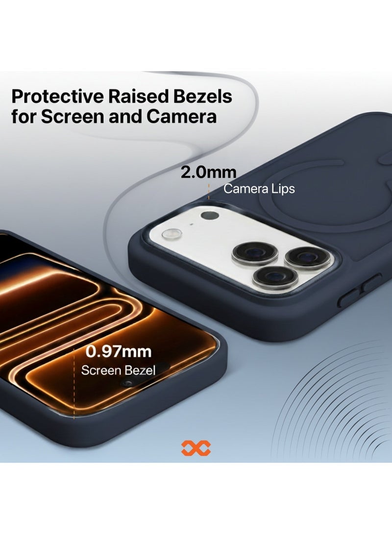 INFINYTY iPhone 17 Pro Max Premium Frosted Soft Touch Case with Metallic Camera Frame– Modo Dark Blue, Matte Back, MagSafe Compatible, Mil. Grade Drop Protection, Anti-Slip Grip, Scratch-Resistant, Soft-Touch Finish, Raised Camera and Screen Protection - Image 2