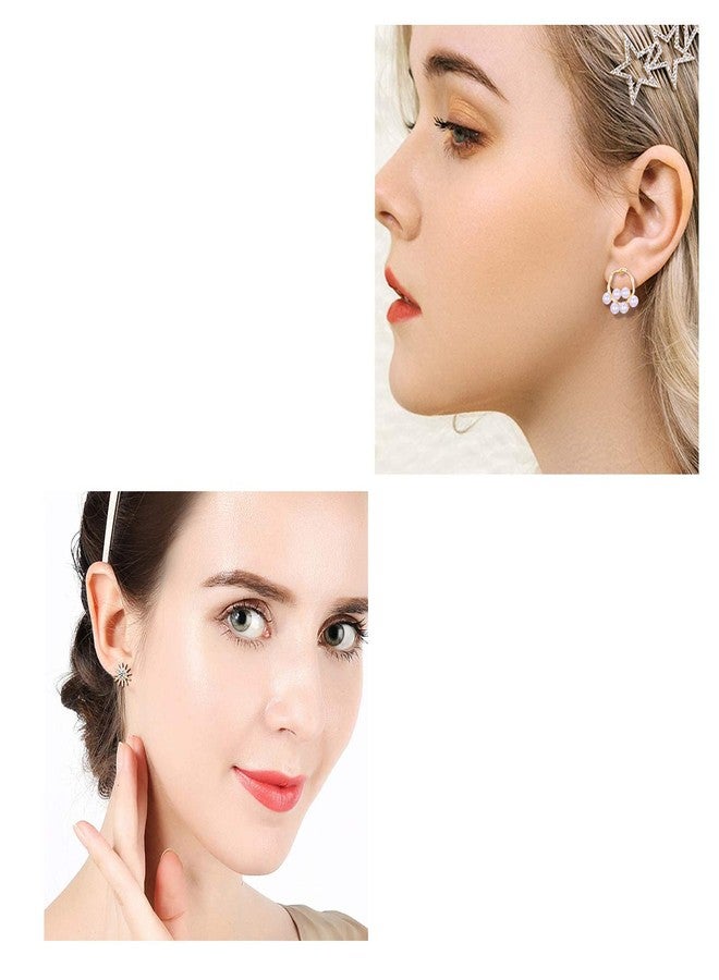 TAMHOO 32 Pairs Assorted Stainless Steel Stud Earrings for Teens Girls Women-Cute Animal Faux Pearl Cat Elephant Sun Moon Star CZ Twise Heart Geometric Pattern Small Statement Bar Stud Earring Set - Image 2