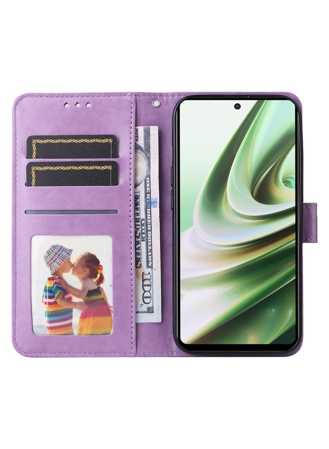 اس-توب جراب لهاتف OnePlus Nord CE3 مصنوع من الجلد المنقوش بنقشة دوار الشمس - Image 4