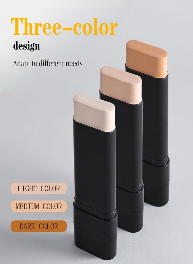 DIMOT 3 In 1-Luxury Anti-Wrinkle Foundation Stick SPF 50+ with Brush, Hydrating Non-Sticky Matte Foundation Stick, Travel Size Defense Face and Body Sunscreen Lotion, Light Color, 1.42 Fl Oz (Light) - Image 3