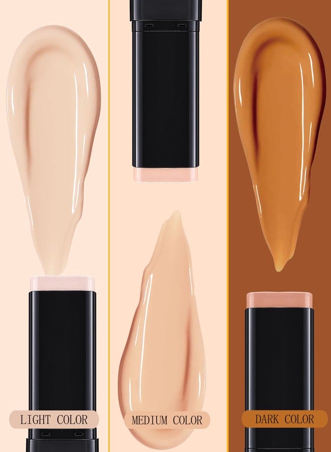 DIMOT 3 In 1-Luxury Anti-Wrinkle Foundation Stick SPF 50+ with Brush, Hydrating Non-Sticky Matte Foundation Stick, Travel Size Defense Face and Body Sunscreen Lotion, Light Color, 1.42 Fl Oz (Light) - Image 2