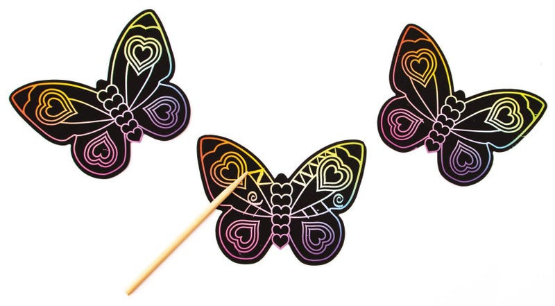 Playhouse Scratch Art Butterfly 28 Card Super Valentine Exchange Pack for Kids - Image 2