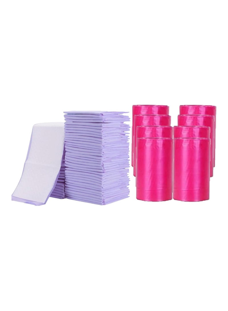 Cute 'n' Cuddle Cute 'n' Cuddle 60 Pcs Disposable Changing Mat Lavender 60cmX45cm With 60 Disposable Scented bags Pink  - Image 1