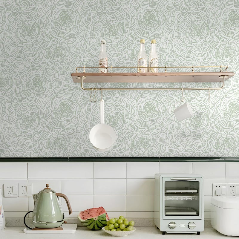 Toduso Modern Peel and Stick Wallpaper Green Contact Paper Sage Green Self-Adhesive Wall Paper Removable Decorative Wallpapers for Bedroom Bathroom Cabinets Decor Vinyl 17.3''Ã—78.7'' - Image 5