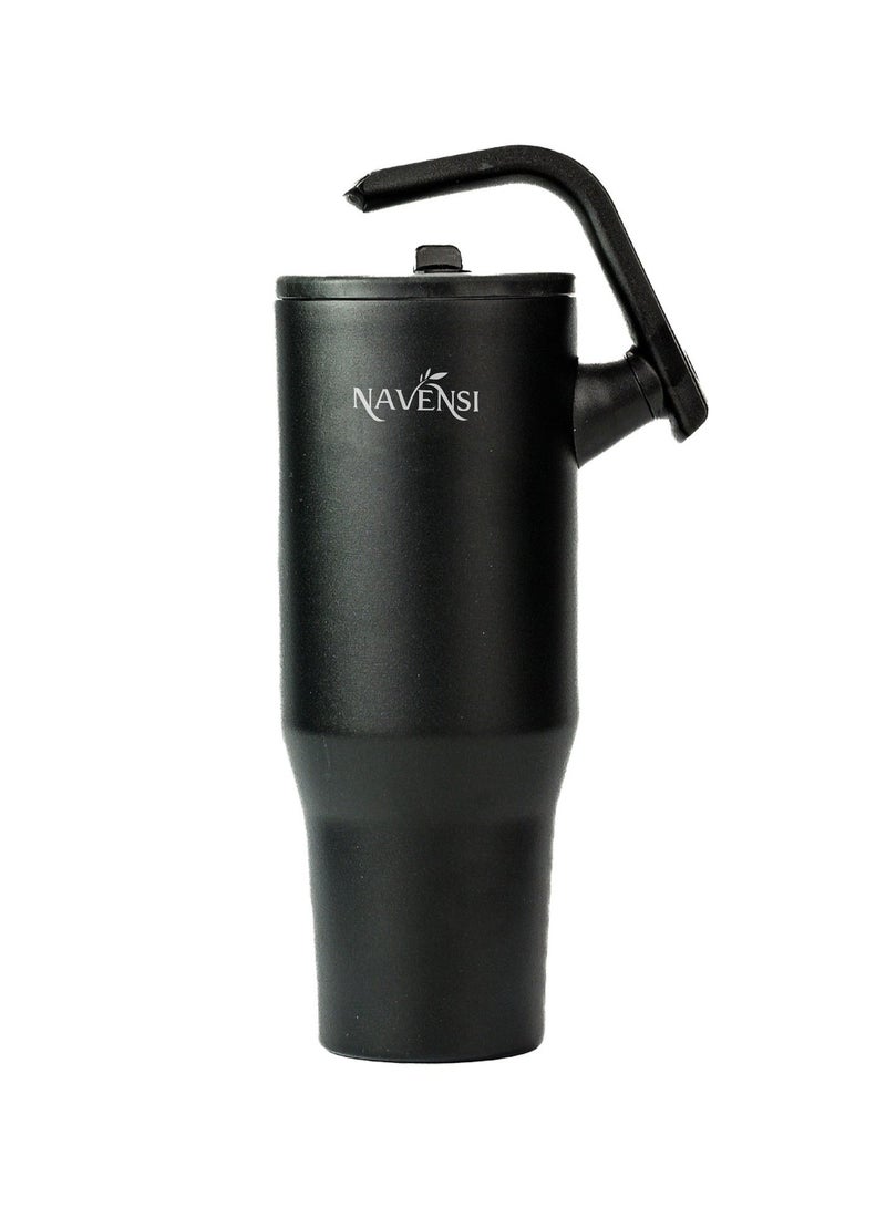 NAVENSI Insulated Travel Tumbler Coffee Mug with Handle & Lid – Large Capacity Stainless Steel Reusable Cup, Leak-Resistant, Keeps Hot & Cold Beverages Fresh – Office, Home & Car Use - Image 1