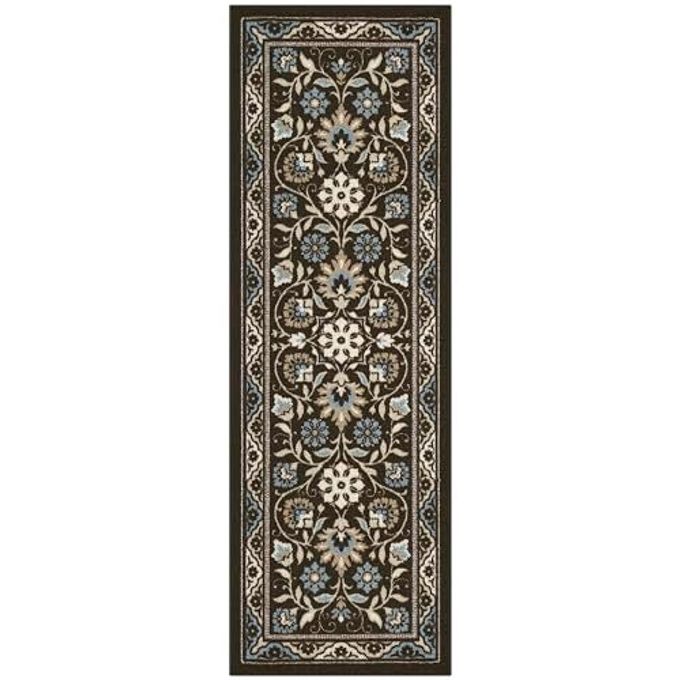 Maples Rugs Florence Runner Rug Non Slip Washable Hallway Entry Carpet [Made in USA], 2 x 6, Coffee Brown - Image 1
