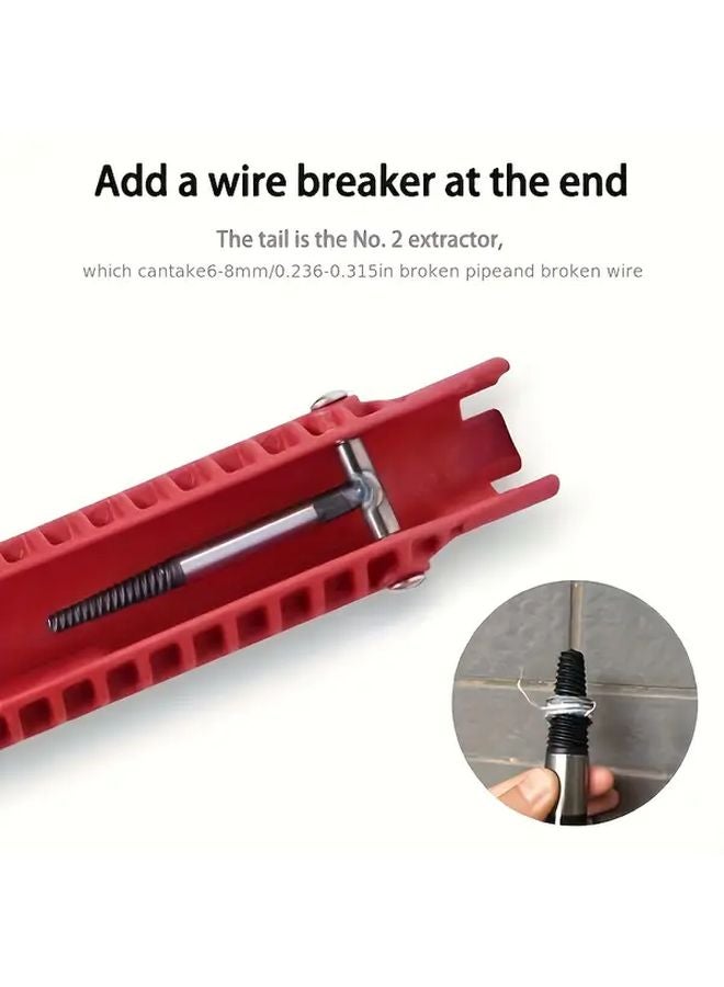 Red 14 In 1 Faucet And Sink Installation Tool Adjustable Wrench Durable Plastic - Image 3