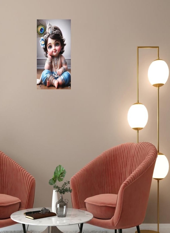 DigitalMantra Paper Baby Krishna Photo Posters for Pregnant Women, Cute Little Bal Gopal Poster For Room Wall Decoration, 12 x 18 Inch (Design 11) - Image 4