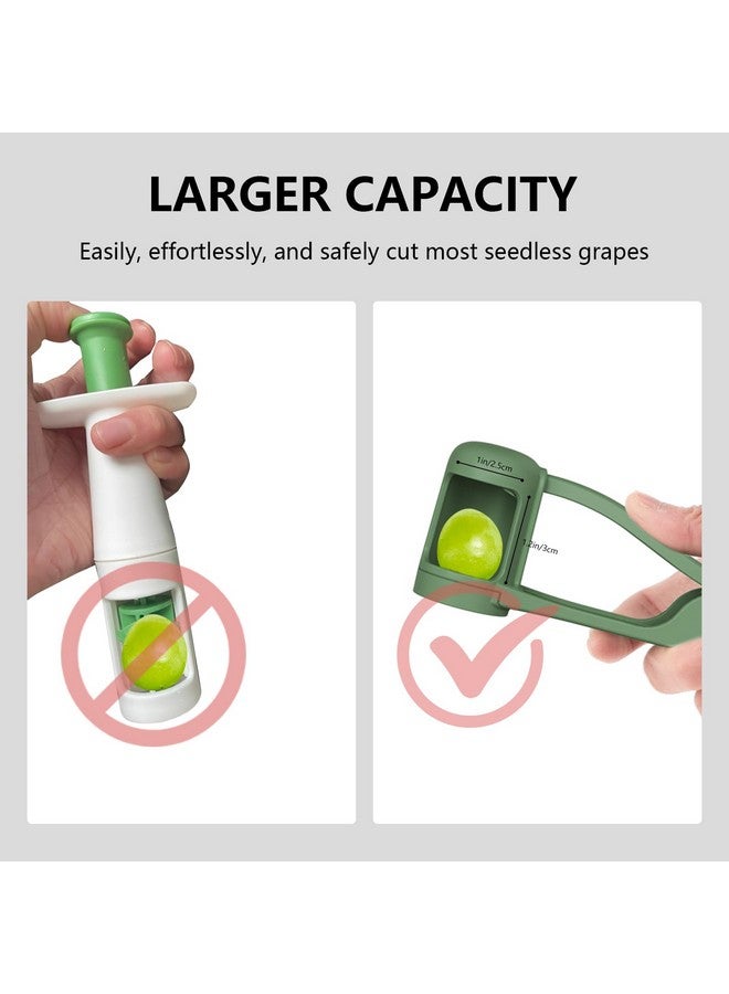 Luvan Grape Cutter for Toddlers 1-3, Grape Slicer Kitchen Gadget for Vegetable Fruit Salad Cake Decor, Stainless Steel Baby Grape Quarter Cutter Tool for Cherry Tomato Strawberry Blueberry - Green - Image 4