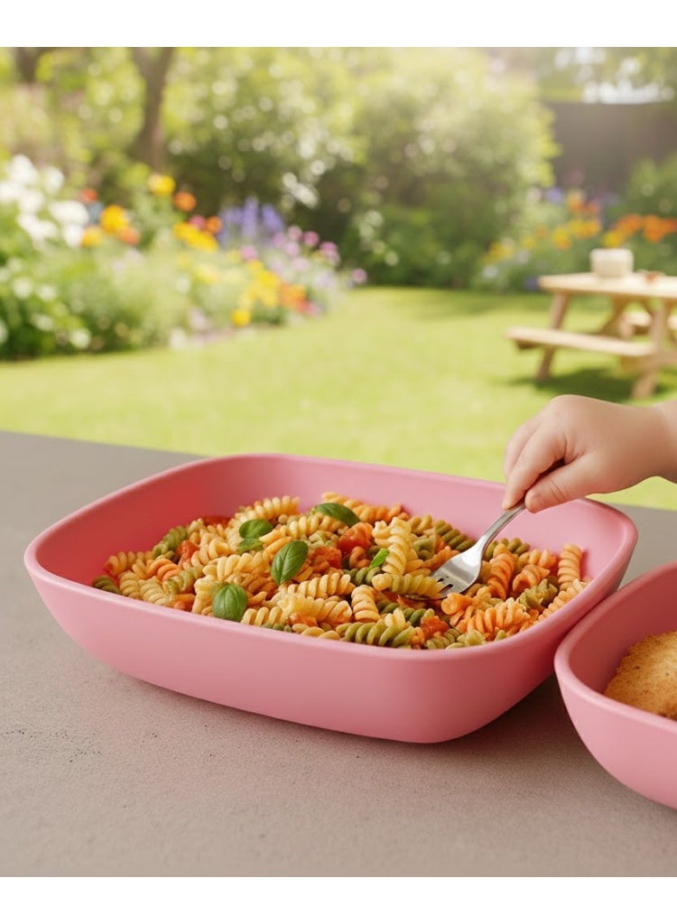 favilla Rectangular plastic plate set - 3 pieces, multi-purpose - Code 1052 - Rose color - Image 5