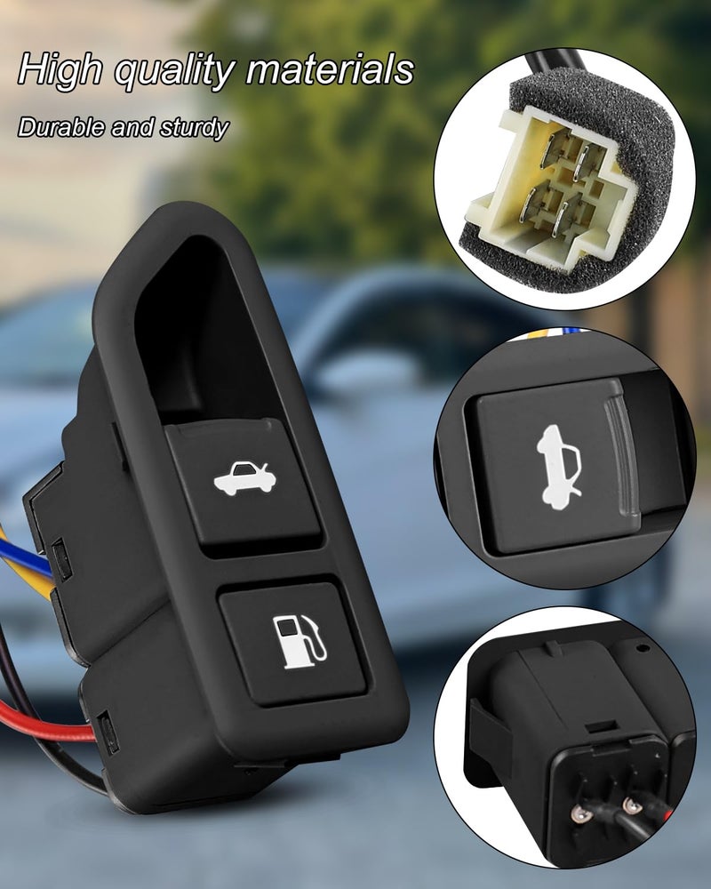 HUQUZN Trunk Lid Switch Fuel Door Opener Fit for Hyundai Sonata 2008-2010, Replace 935553K500 93555-3K500, Black Release Button - Image 3
