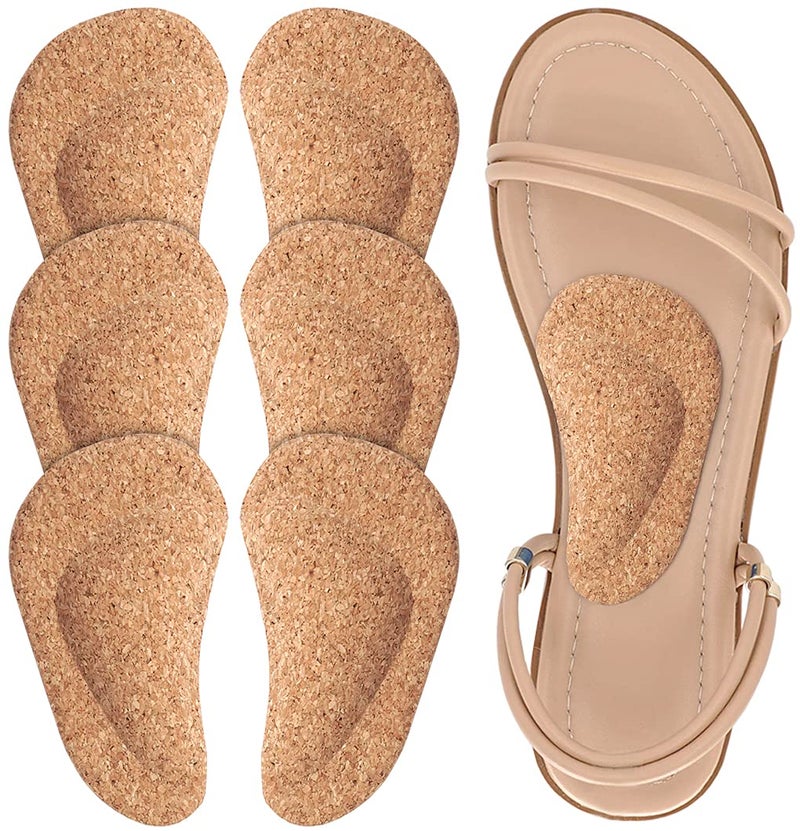 Dr.Foot Dr. Foot's Arch Support Shoe Insoles for Flat Feet, Gel Arch Inserts for Plantar Fasciitis, Adhesive Arch Pad for Relieve Pressure and Feet Pain- 3 Pairs (Cork, 3 Count (Pack of 1)) - Image 1